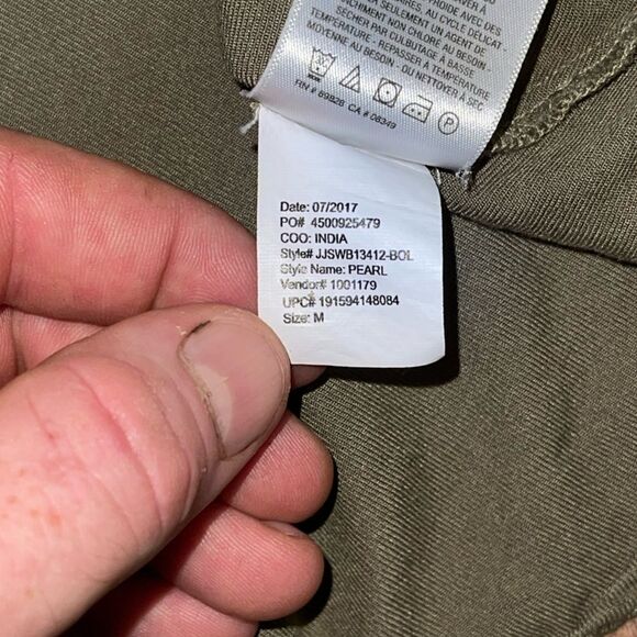 Jessica Simpson Burnt Olive Pearl Floral Embroidered Long Sleeve Button Down Top - Picture 11 of 15